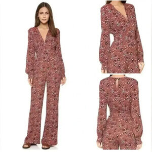 Free People Some Like It Hot Jumpsuit in Rust Combo Size 2